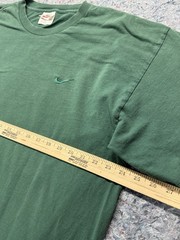 Vintage Nike Mini Swoosh T Shirt Mens XL Green Made in Mexico Embroidered Logo