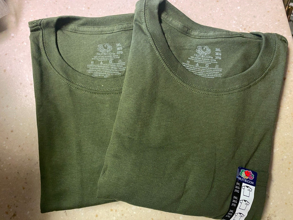 Pack of 2, OD Green, Fruit of The Loom S/S Pocket T-Shirts – 3XLarge