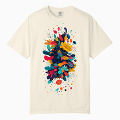 Boho Mandala Floral Abstract Art TShirts, Comfort Colors, Unisex Streetwear Tee