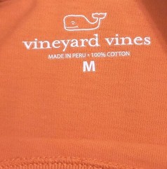 VINEYARD VINES POLO MENS COTTON T-SHIRT M POCKET TEE ORANGE WHALE LONG SLEEVE