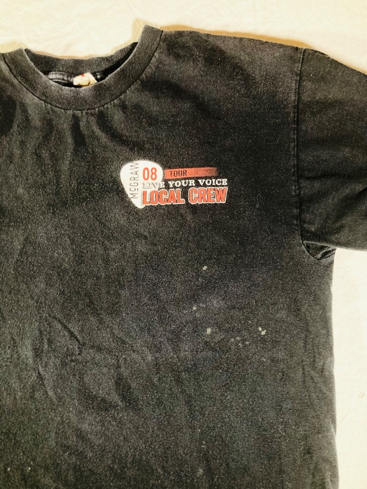 2010 Concert Crew Tim McGraw Live Your Voice tour T-Shirt XL Cotton Graphic