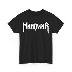 Manowar Logo T-Shirt Black Heavy Metal Band Classic Rock Tee – T536