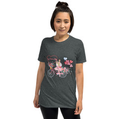 14 February Heart Day Holiday Happy Valentine’s Day T-Shirt, Bicycle Love Gift