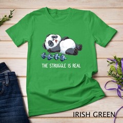 Panda The Struggle Is Real Weightlifting Fitness Gym Funny Unisex T-shirt