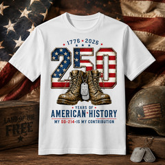 250 Years-Veteran Tribute Boots Dog Tag Heritage T-Shirt 4th of July