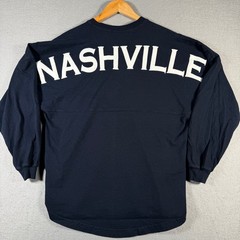 Nashville Spirit Jersey Lace Up Long Sleeve Shirt Men’s Size S Navy Blue Cotton