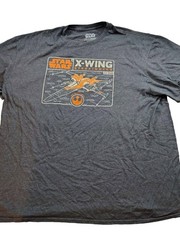 Men’s Gray Size 2XL Star Wars Mad Engine X-Wing Starfighter Graphic T-Shirt