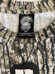 CROOKS & CASTLES Sz S Heavyweight Relax Fit T-Shirt Men’s Camouflage Pattern