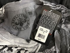 Rare $56 AFFLICTION Silver UPWARD Short Sleeve Slim Fit Y2K Mens T-shirt 3XL NWT