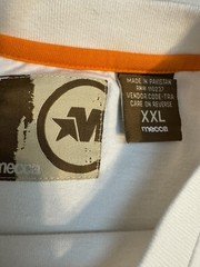 Mecca Shirt Mens 2XL Bleach White Embroidered Striped Graphic Short Sleeve XXL