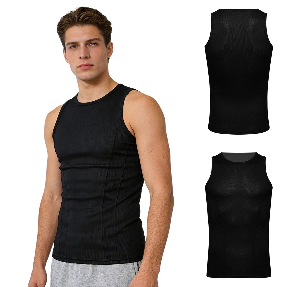 Men’s Vest Mesh T-Shirt Vacation Tank Top Daily Wear Shirts Basic Clothing Gym