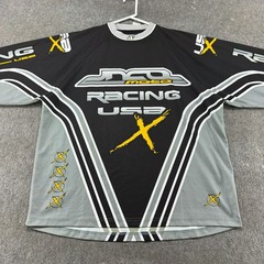 VINTAGE JNCO Racing Jersey Mens XL Black Grey Long Sleeve Moto Motocross USA 90s
