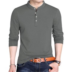 Zonbailon men’s long sleeve solid color Soft breathable bottomed shirt
