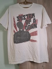 Vintage System Of A Down “Thumbhead” T-Shirt – Size M – Cream/Natural Rock Tee