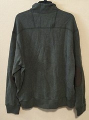 $95 DANIEL CREMIEUX Blue-Olive 1/4 Zip Cotton Sleeve Patch Reversible Sweater XL