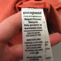 Patagonia Shirt Mens Small Sleeveless Crew Neck Workout Lightweight Orange