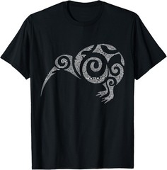 NZ Kiwi Maori Word Art Aotearoa Tribal Bird Icon New Zealand Gift Unisex T-Shirt