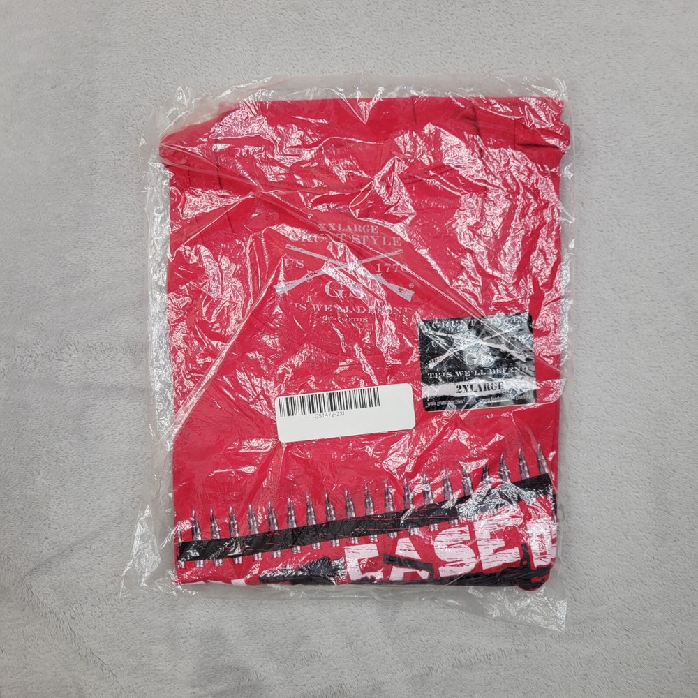 Grunt Style Shirt Men XXL Marine Club Vet Veteran Patriot Flag AK47 Rifle Adult