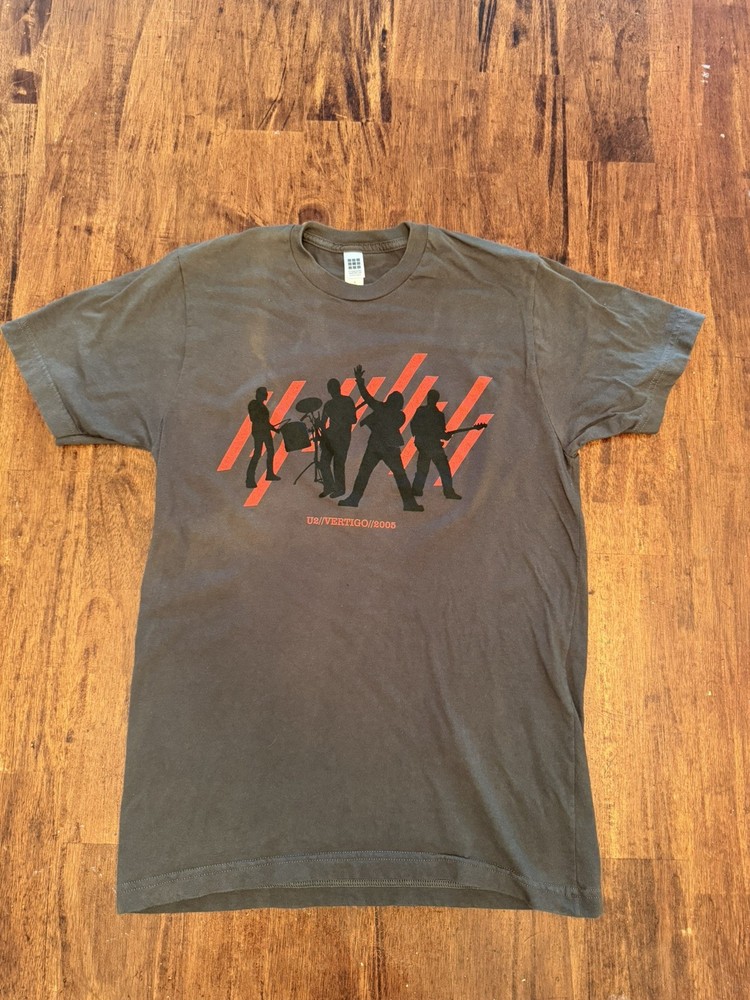 U2 Vertigo 2005 Tour Gray Shirt Size Small