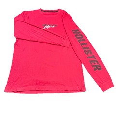 Hollister California 1990 Los Angeles Red Crew Neck Long Sleeve T-Shirt Size M