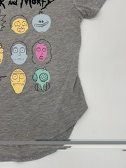 Rick and Morty Adult Swim Official T-Shirt XS Gray Character Faces Cast Tee