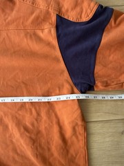 Orvis Rugby Shirt Mens XL Orange Blue Heavyweight Cotton Long Sleeve Outdoor