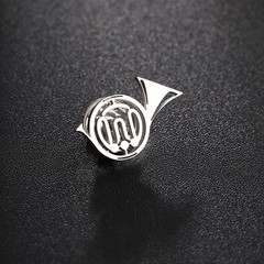 Stainless Steel Musical Instruments Trumpet Men’s Lapel Pin Brooch for Suit A…