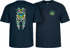 Powell Peralta Steve Saiz TOTEM POLE Skateboard T Shirt NAVY