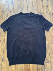 PJ Paul Jones T-Shirt Black Front Textured Knit Short Sleeve Crewneck NWT Medium