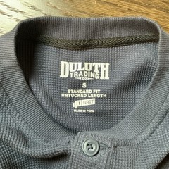 Duluth 40 Grit Henley Thermal Shirt S Standard Fit Untucked Length Blue