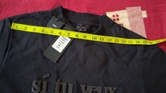 Yes Tu Veux Black T-shirt, Size M, New with Tags, Embossed Logo, 100% Cotton