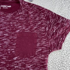 Straight Faded Mens Maroon Pocket Tshirt Short Sleeve Heather Crew Neck