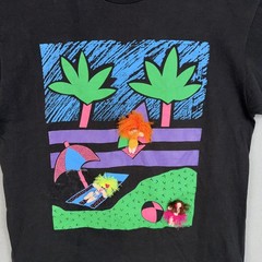 Vintage B.J. Design Concepts Shirt Mens Small Black Beach Doll 3D Graphic 90s
