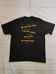 Hanes Vintage 90s Men’s USA Political Anti Slavery T-shirt Black Size Large