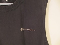 Men’s Champion Black Sleeveless Shirt Size XL (Has Bleach Spots)