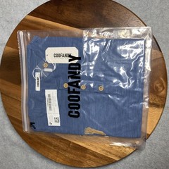 Coofandy Shirt Mens M Blue Short Sleeve Henley Lightweight Stretch Tee Polyester