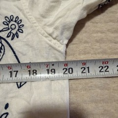 Abercrombie & Fitch Capri Italy Embroidered Linen Blend Shirt Small White Blue