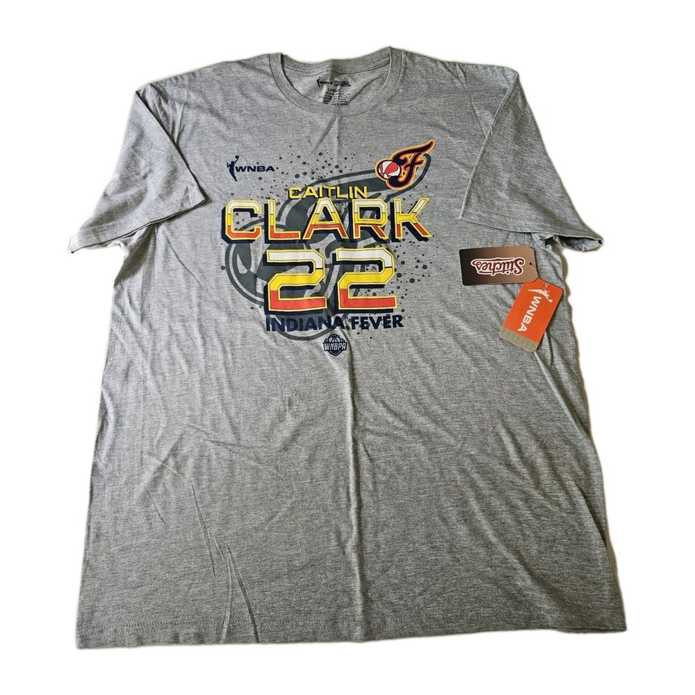 WNBA x Stitches Caitlin Clark Indiana Fever T Shirt Large Gray 2025 Cotton NWT