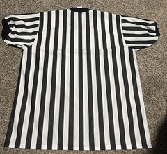 Alleson Athletic Referee Shirt Mens 2XL V-Neck Black & White Striped Jersey LNC