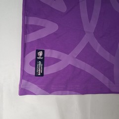RUGBY WORLD CUP FRANCE 2023 MENS SIZE L PURPLE COTTON T-SHIRT EMBROIDERED LOGO