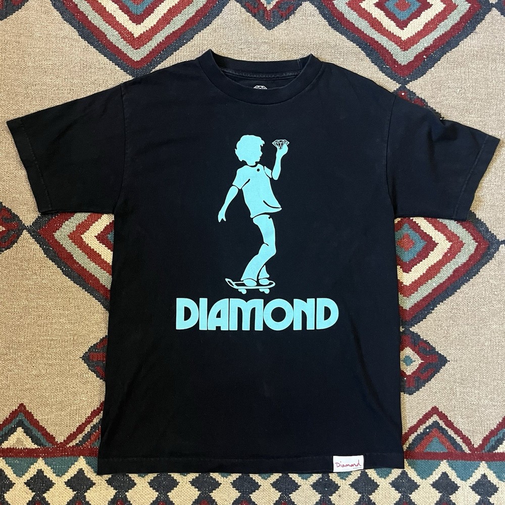 Diamond Supply Co T-Shirt Mens Medium USA Made Black Skateboard Skate Crewneck