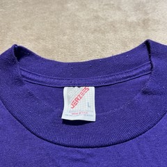 Vintage 90s Blank T Shirt Mens Large Purple Cotton Made In USA Jerzees Tag