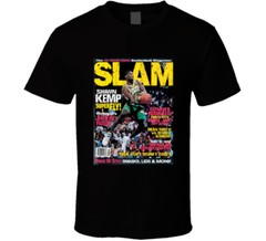 Slam Magazine Issue 2 Shawn Kemp Popular Basketball Magazine Grunge Look T Shirt
