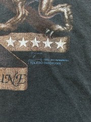VTG 90s Soldier Of Fortune T Shirt Large Black Single Stitch 3D Emblem Skull USA