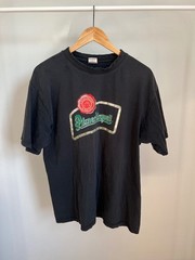 Pilsner Urquell Beer Graphic T Shirt Black Distressed Collar XL Czech Lager Tee