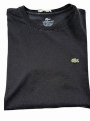 Lacoste Black Pima Cotton T-Shirt Men’s S Crew Neck Short Sleeve Logo Classic
