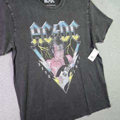 Lucky Brand ACDC Shirt Mens Large Black Music Band Casual Angus Heavy Metal NWT