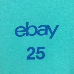 eBay Mens Shirt Large Green Blue Short Sleeve Crew Neck 25th Anniversary