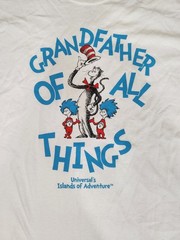 Universal Studios IoA Cat In Hat “Grandfather of All Things” T-Shirt Size XL NWT