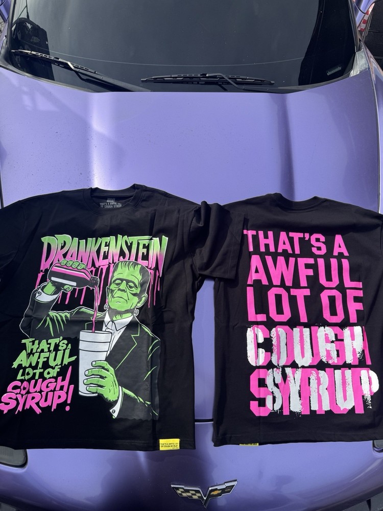 That’s A Awful Lot of Cough Syrup Frankenstein Men’s Size Medium T Shirt New